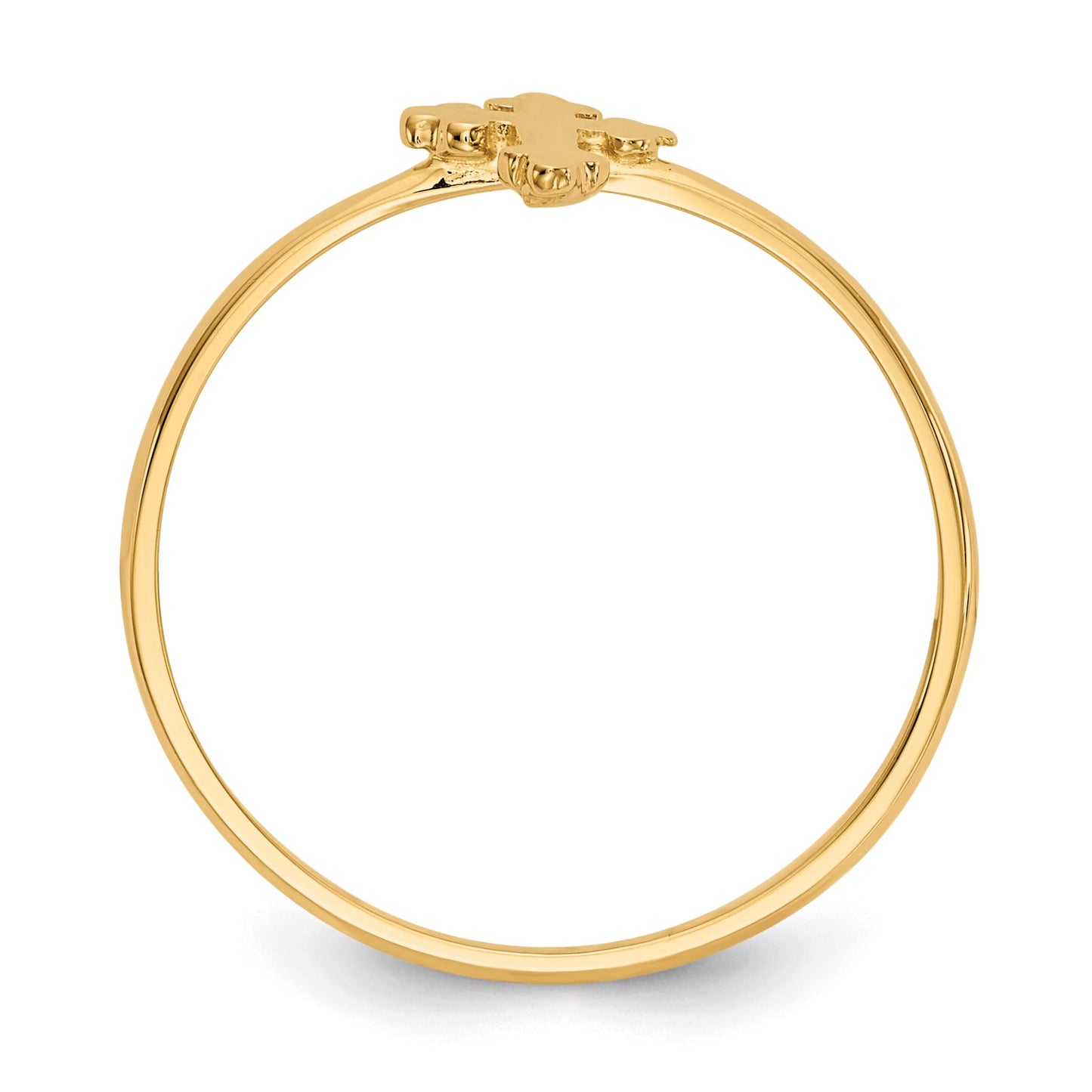 14k Polished Cross Ring