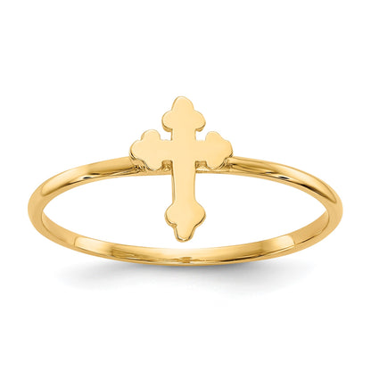 14k Polished Cross Ring