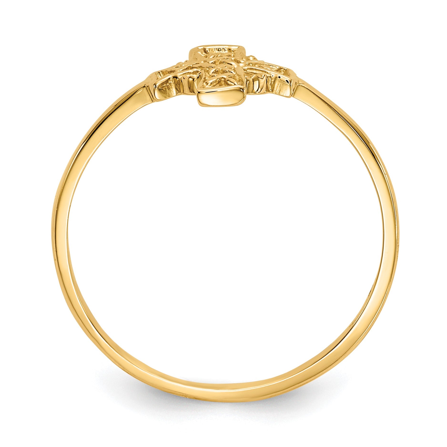 14k Polished Celtic Knot Cross Ring