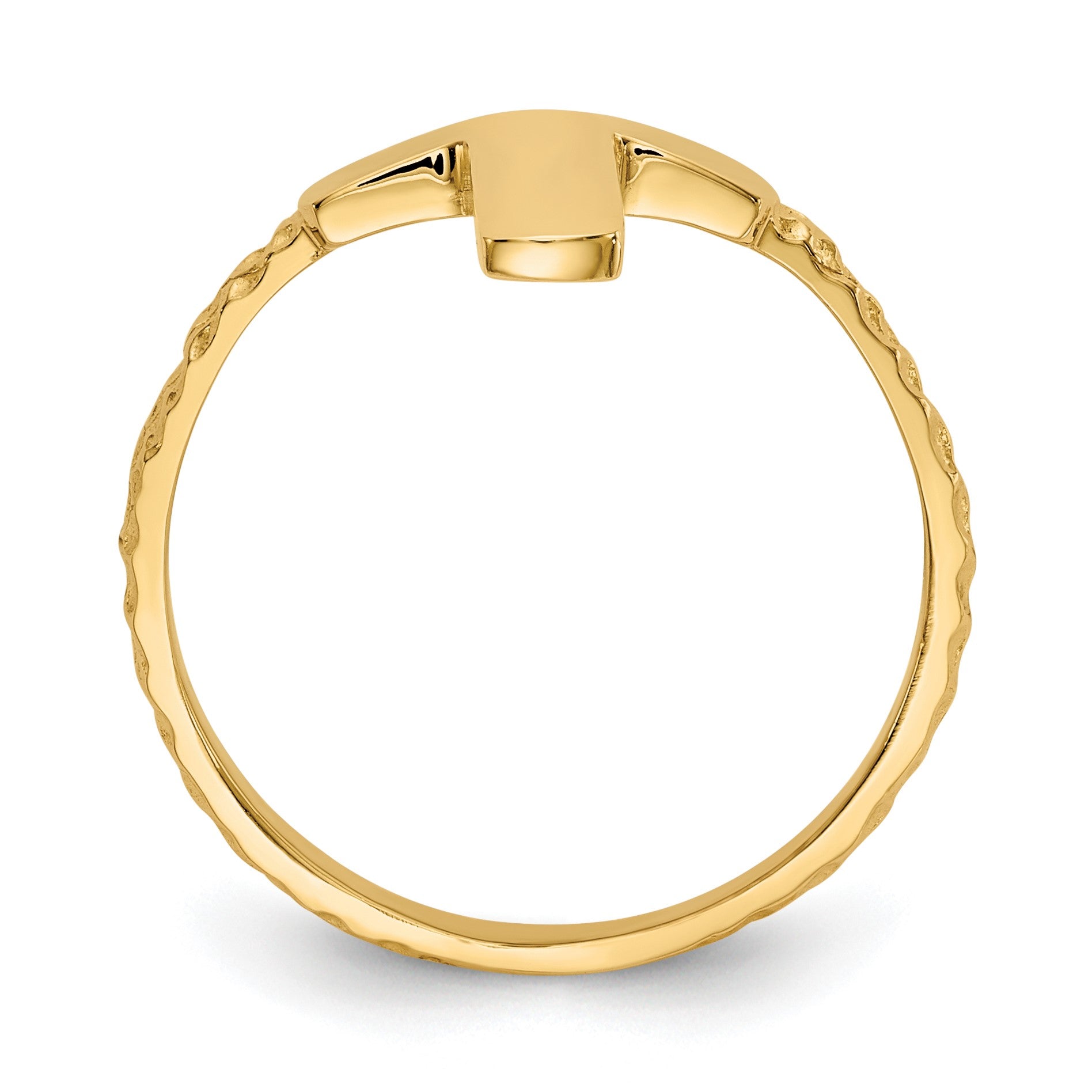 14k Polished and Textured Cross Ring