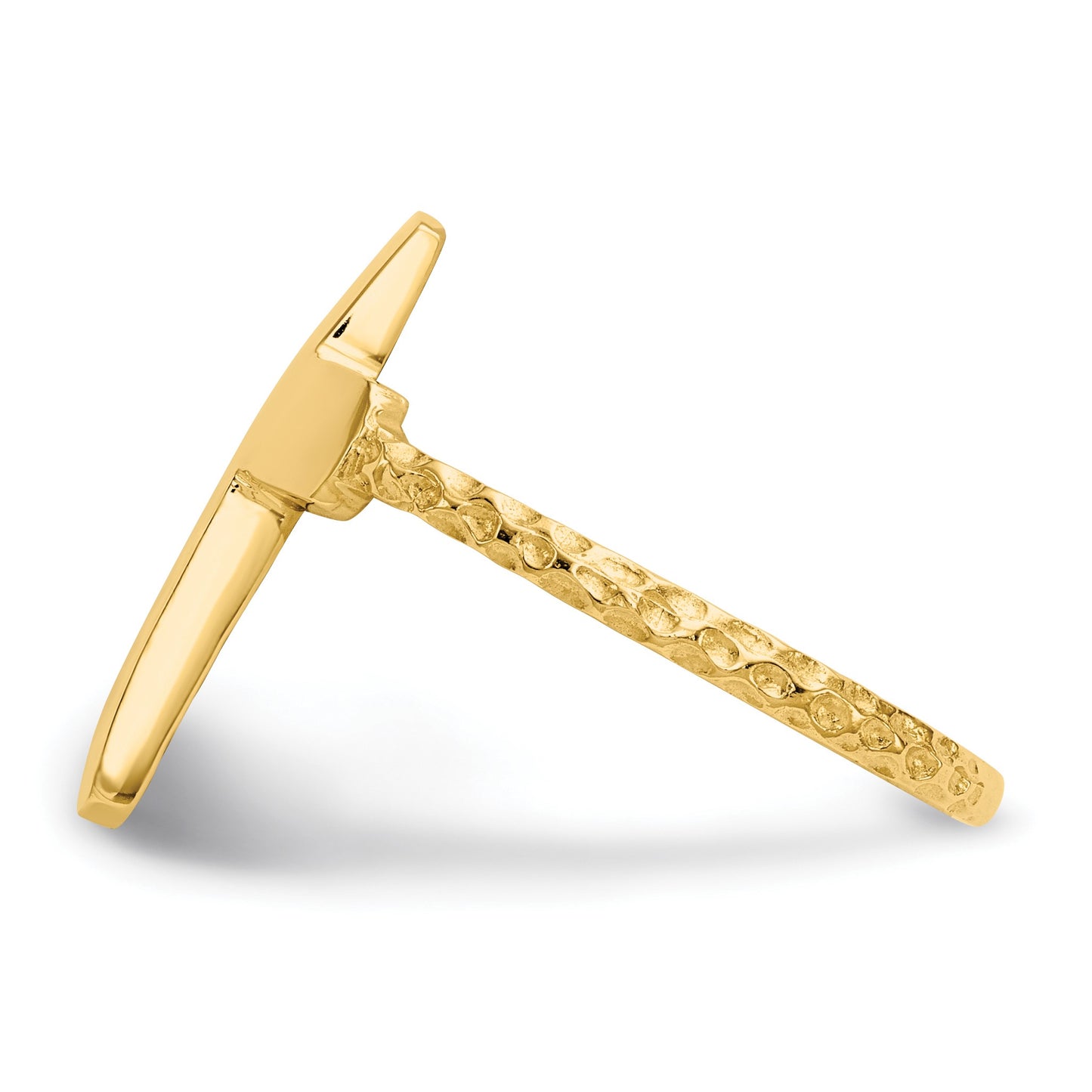 14k Polished and Textured Cross Ring