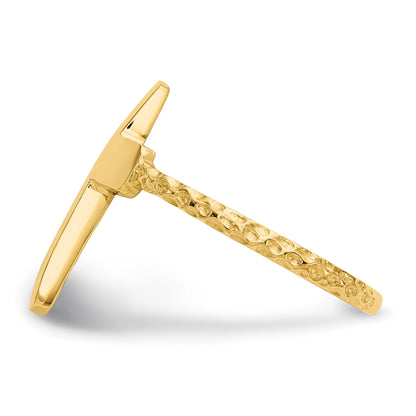 14k Polished and Textured Cross Ring