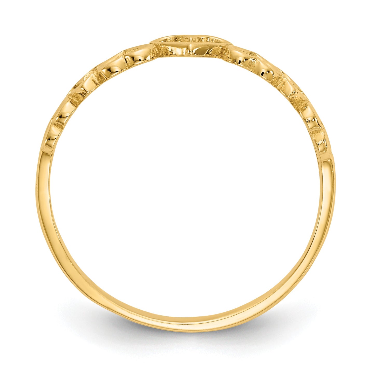 14k Polished Hearts Ring
