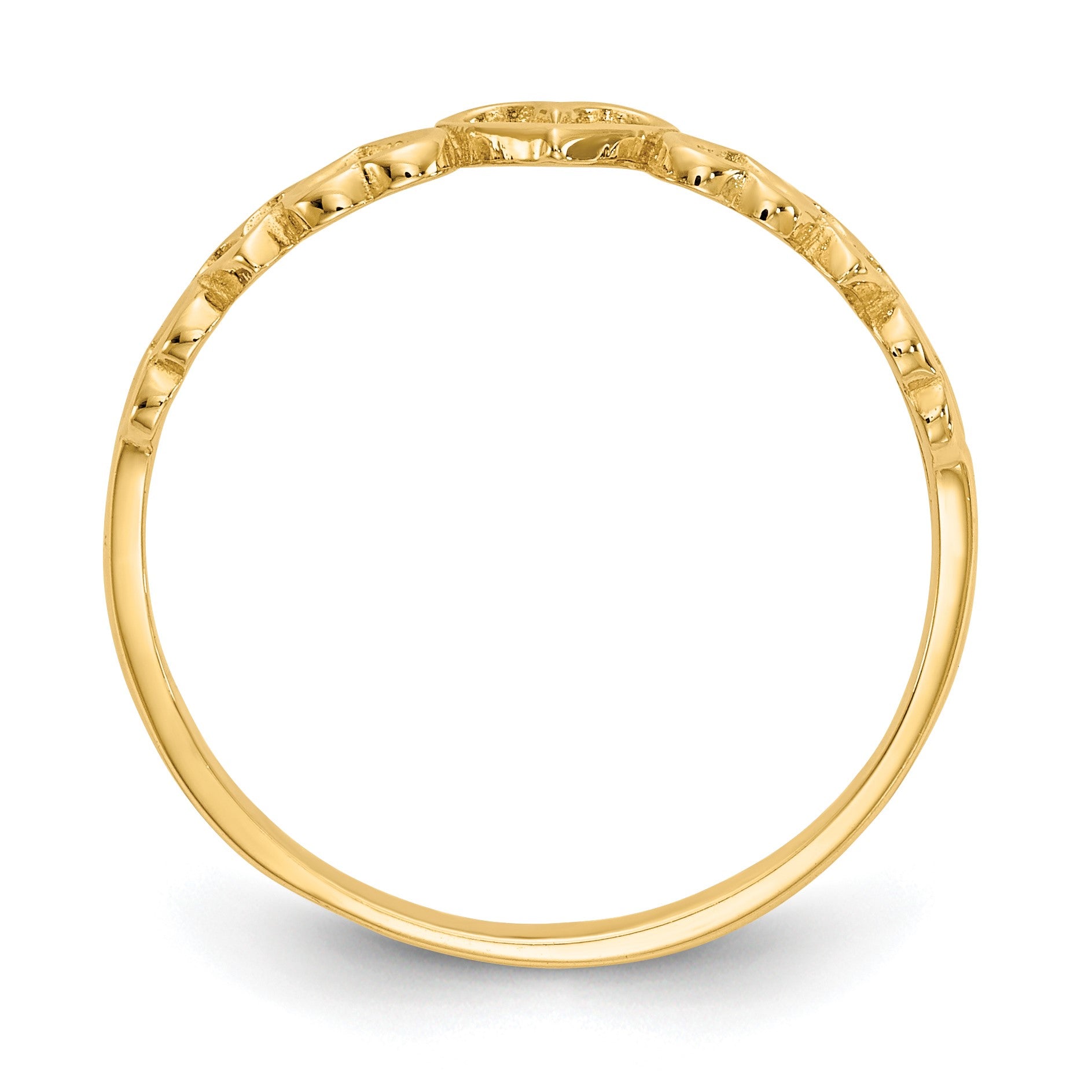 14k Polished Hearts Ring