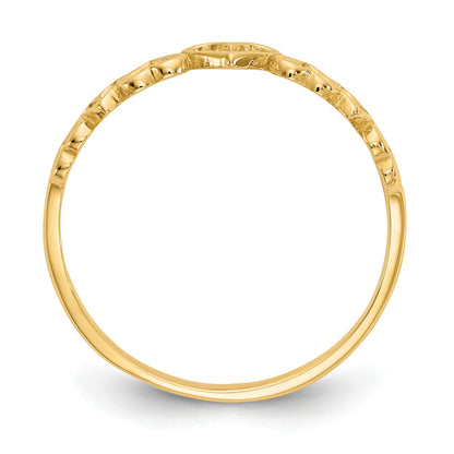 14k Polished Hearts Ring