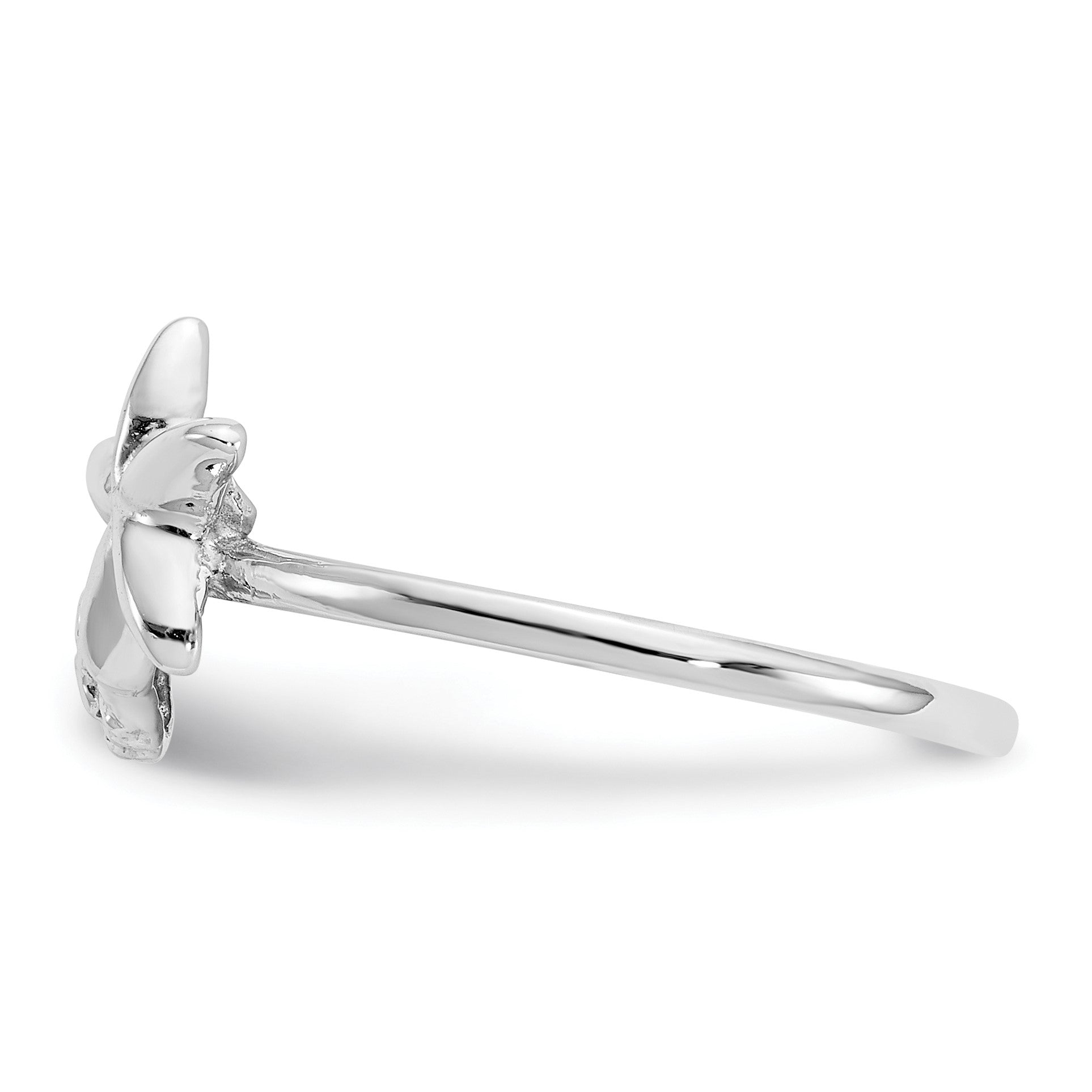 14k White Gold Polished Starfish and Sand Dollar Ring