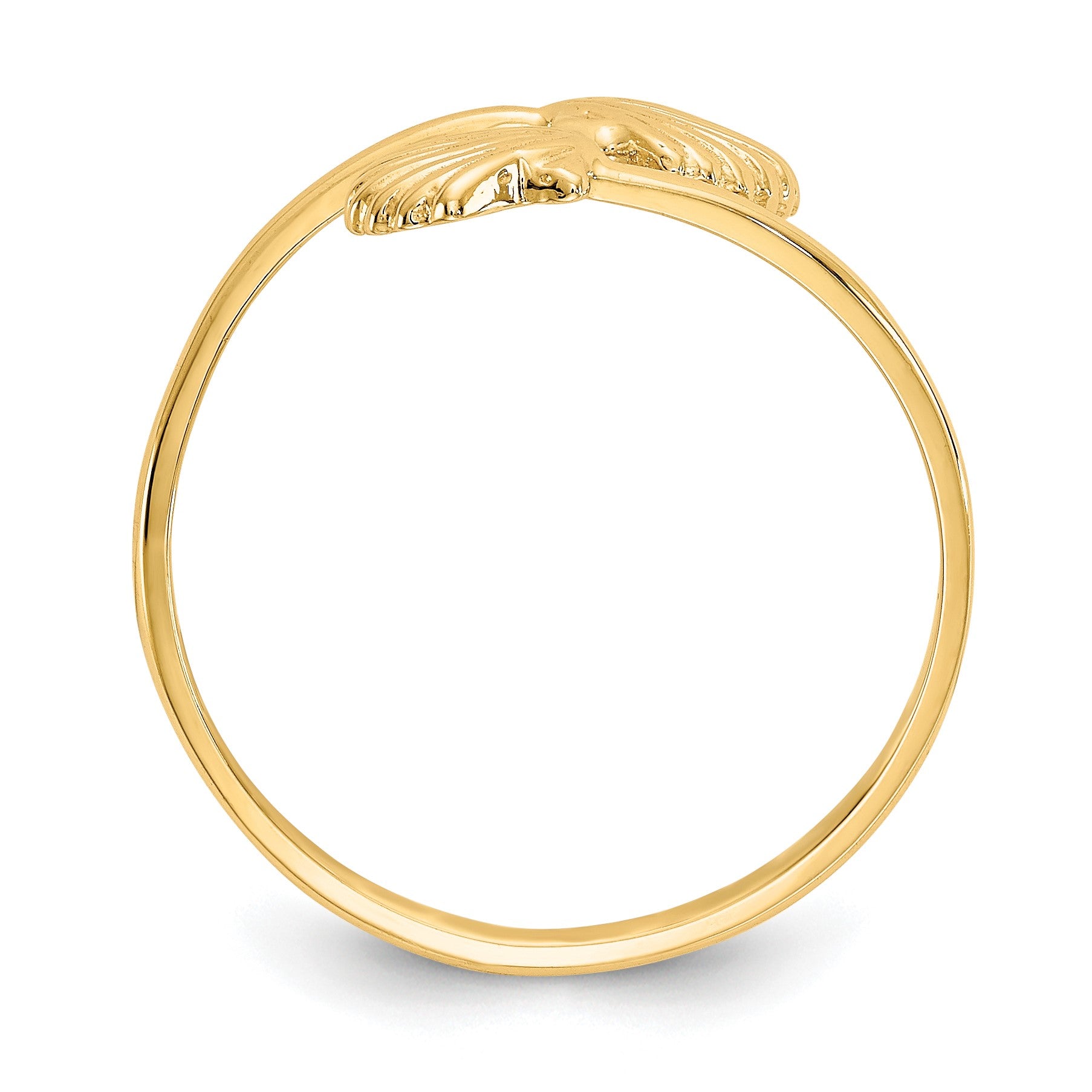 14k Polished Shells Bypass Ring