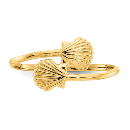 14k Polished Shells Bypass Ring