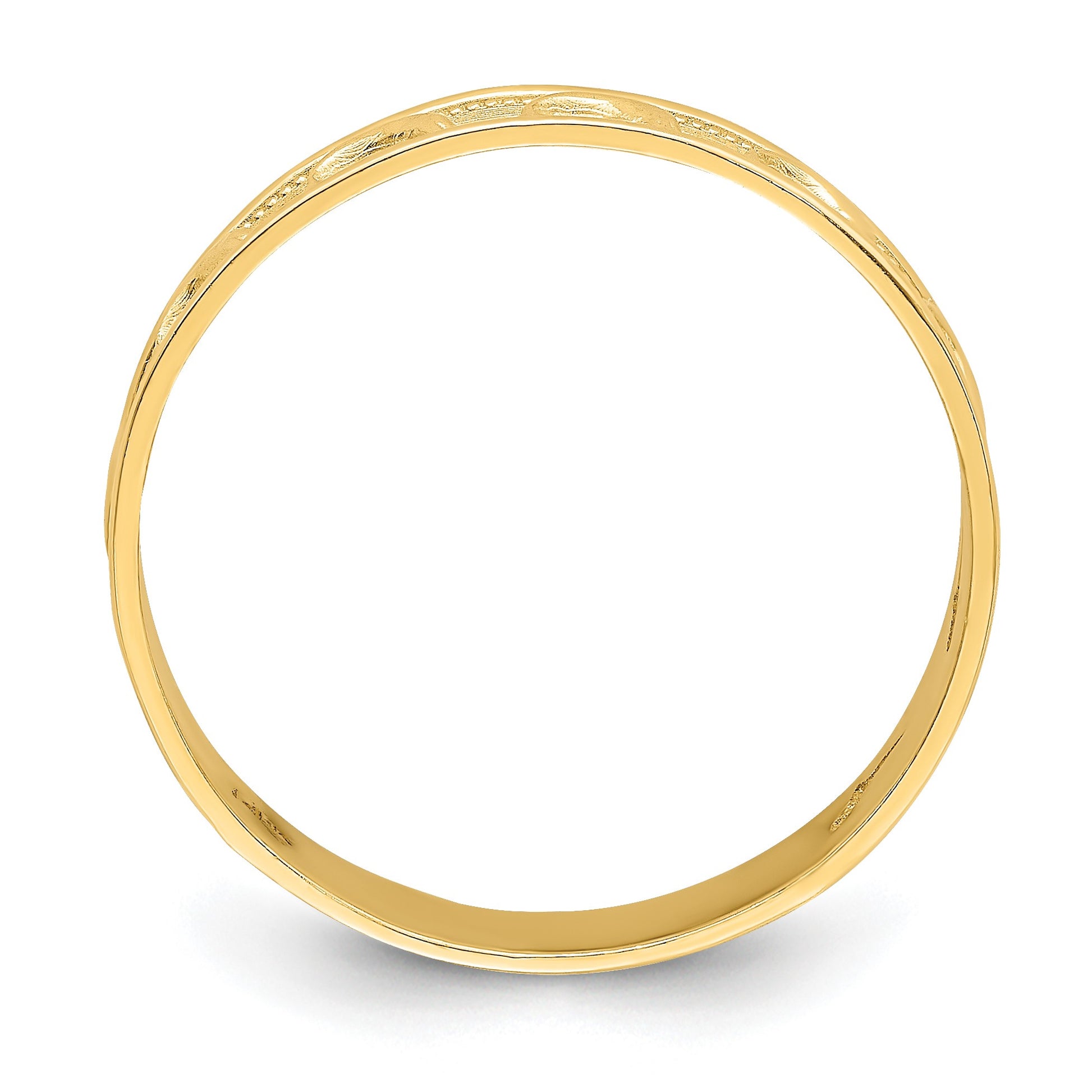 14K Polished and Textured Dolphin Engraved Size 8 Thumb Ring