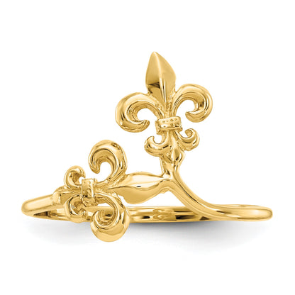 14k Polished Fleur De Lis Ring