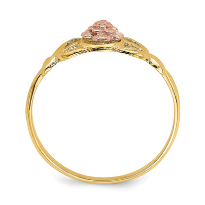 14K Two-Tone Polished Flower Ring