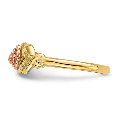 14K Two-Tone Polished Flower Ring