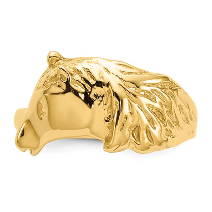 14K Polished Horse Head Ring