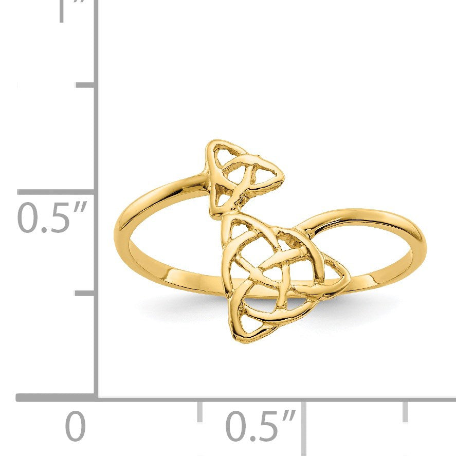 14k Polished Celtic Knot Bypass Ring