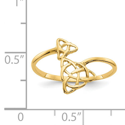 14k Polished Celtic Knot Bypass Ring