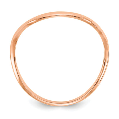 14K Rose Gold Polished Wave Fashion Thumb Ring Size 9