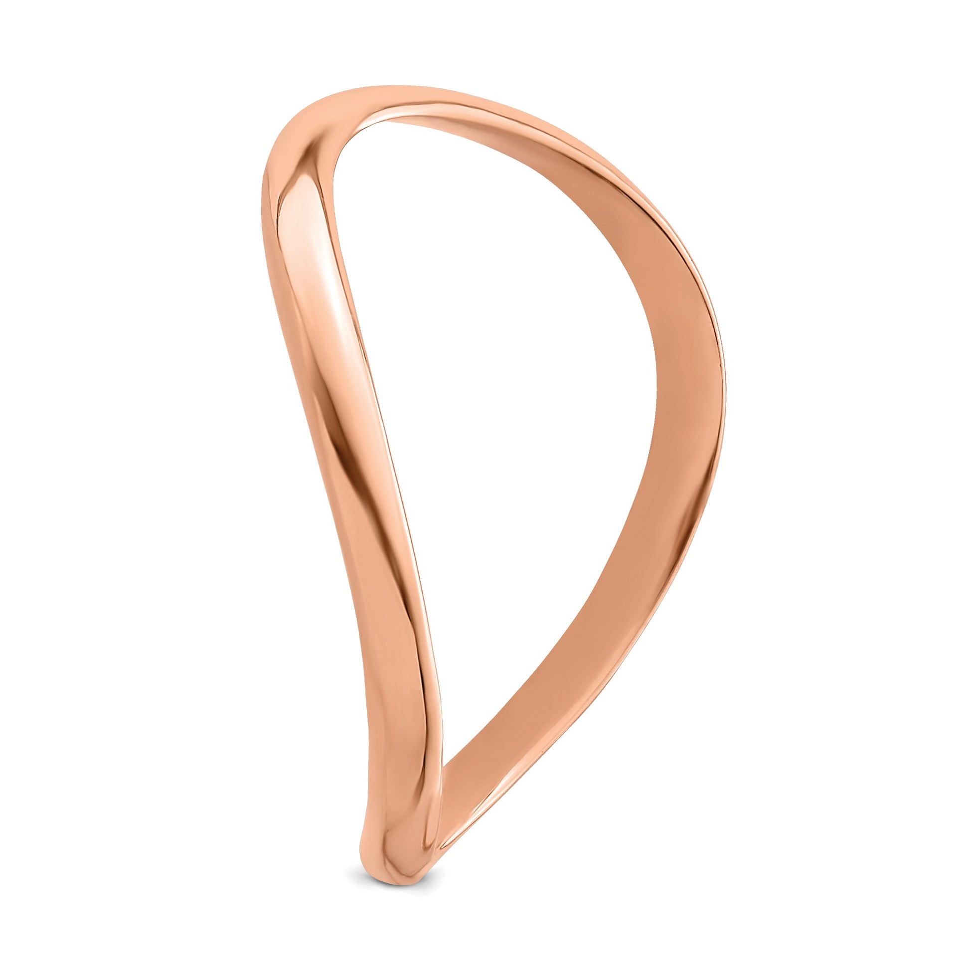 14K Rose Gold Polished Wave Fashion Thumb Ring Size 9