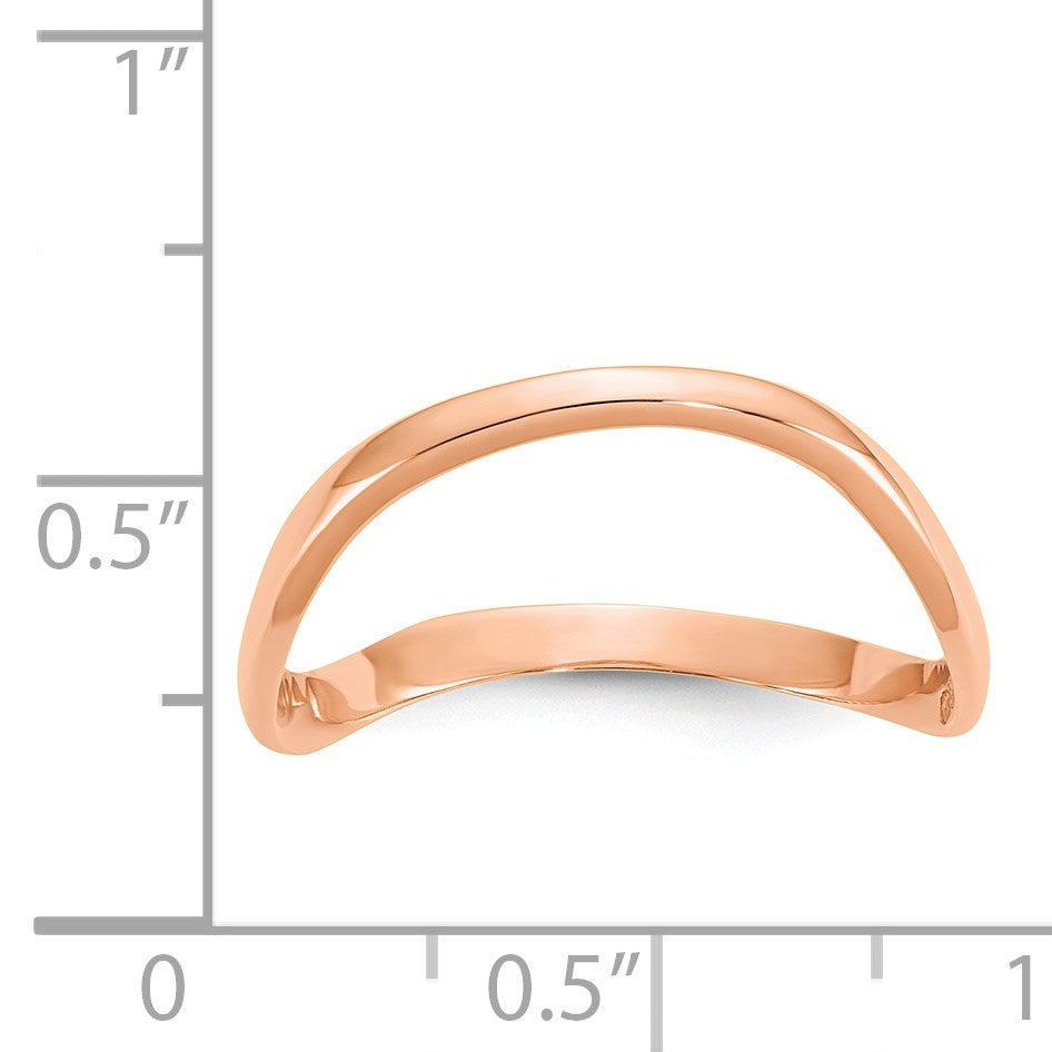 14K Rose Gold Polished Wave Fashion Thumb Ring Size 9