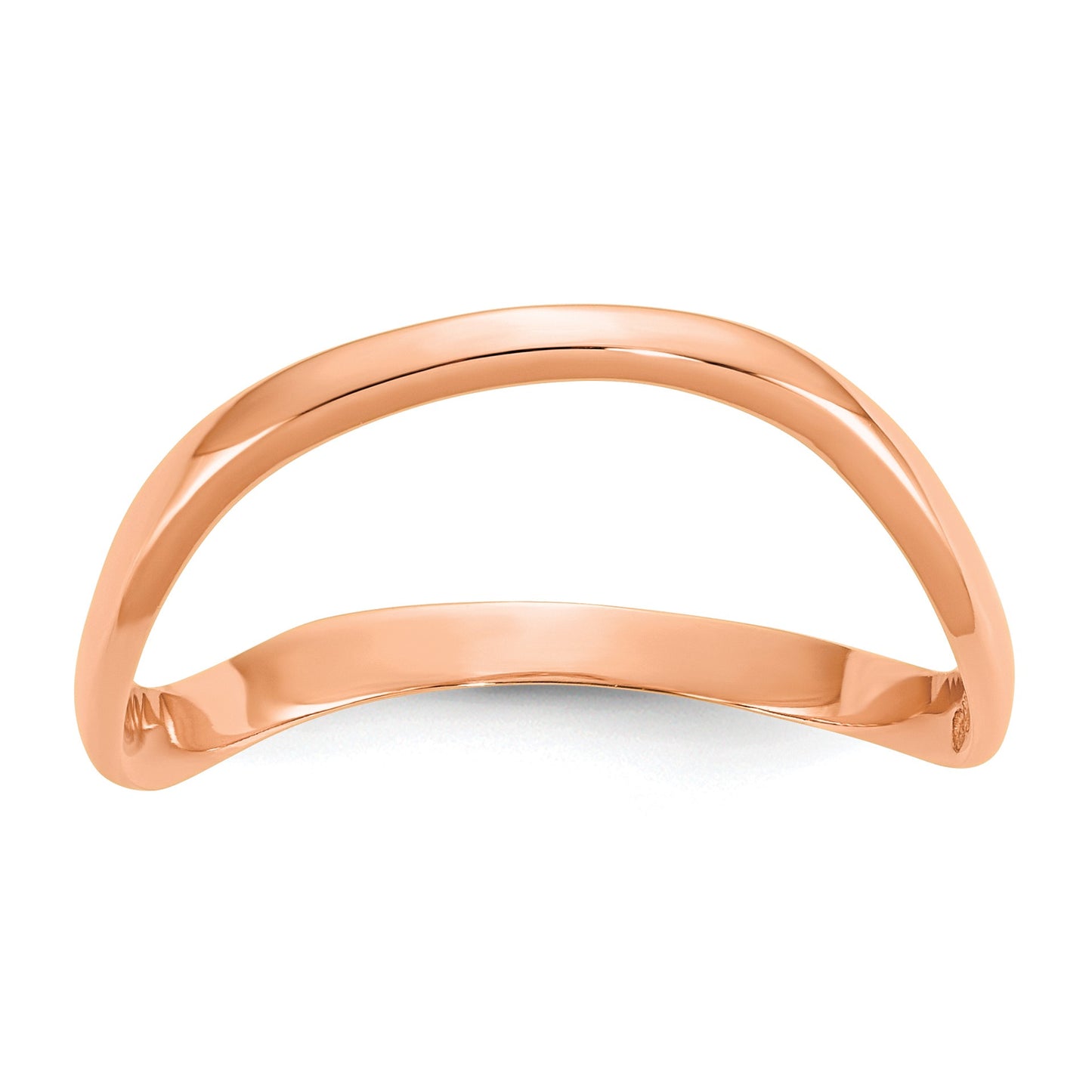 14K Rose Gold Polished Wave Fashion Thumb Ring Size 9
