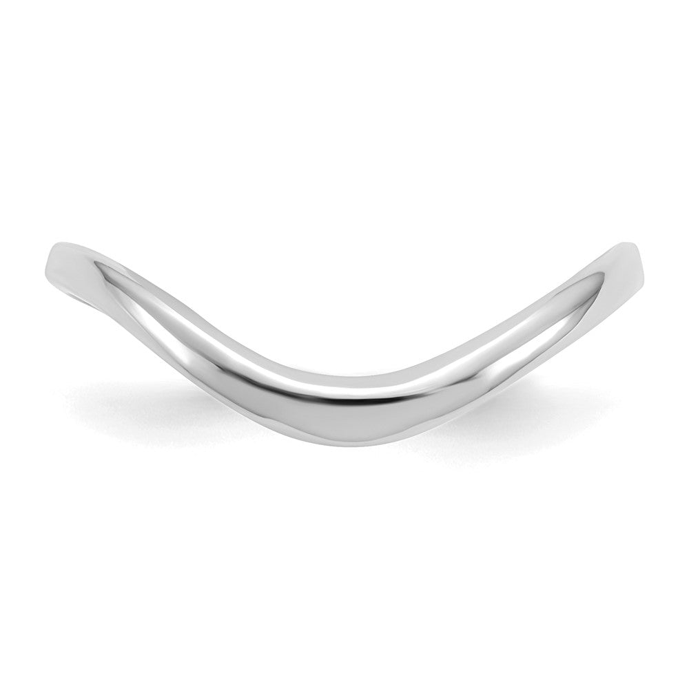 14K White Gold Polished Wave Fashion Thumb Ring