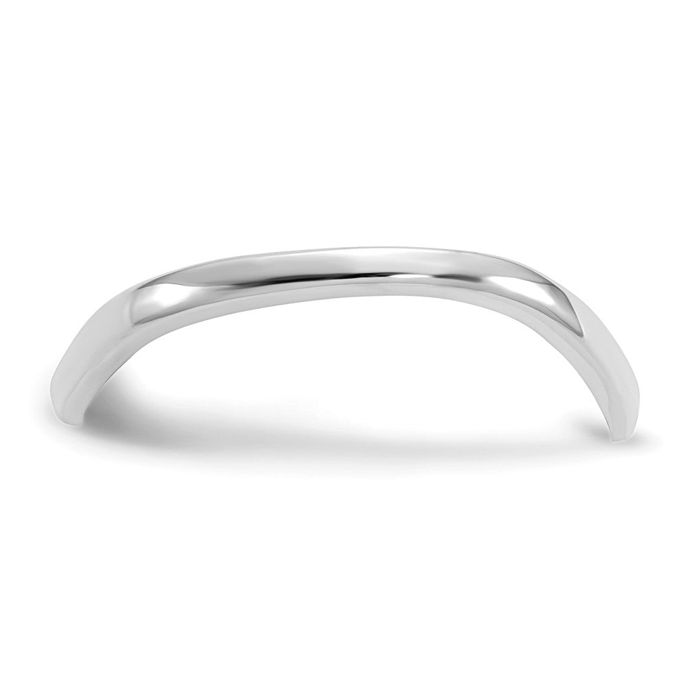 14K White Gold Polished Wave Fashion Thumb Ring