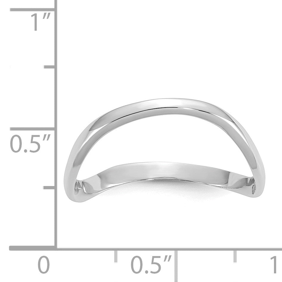 14K White Gold Polished Wave Fashion Thumb Ring Size 9