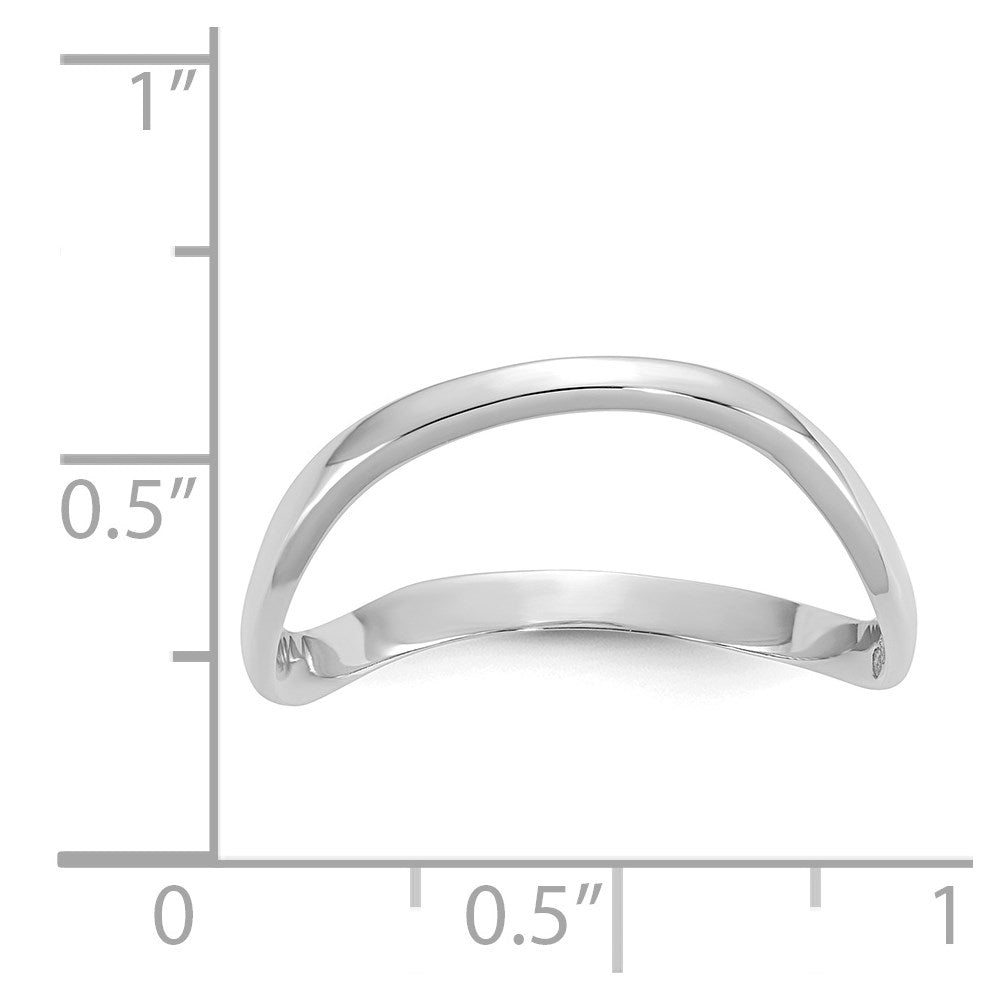 14K White Gold Polished Wave Fashion Thumb Ring