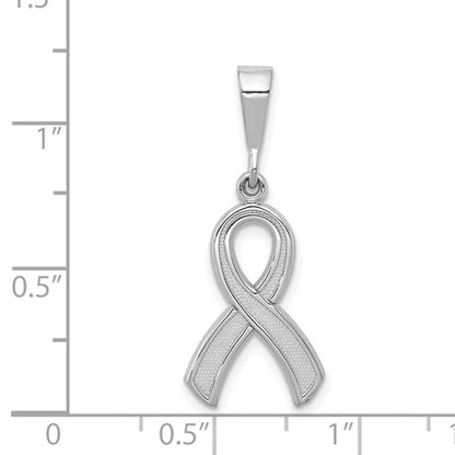 14k White Gold Awareness Ribbon Pendant