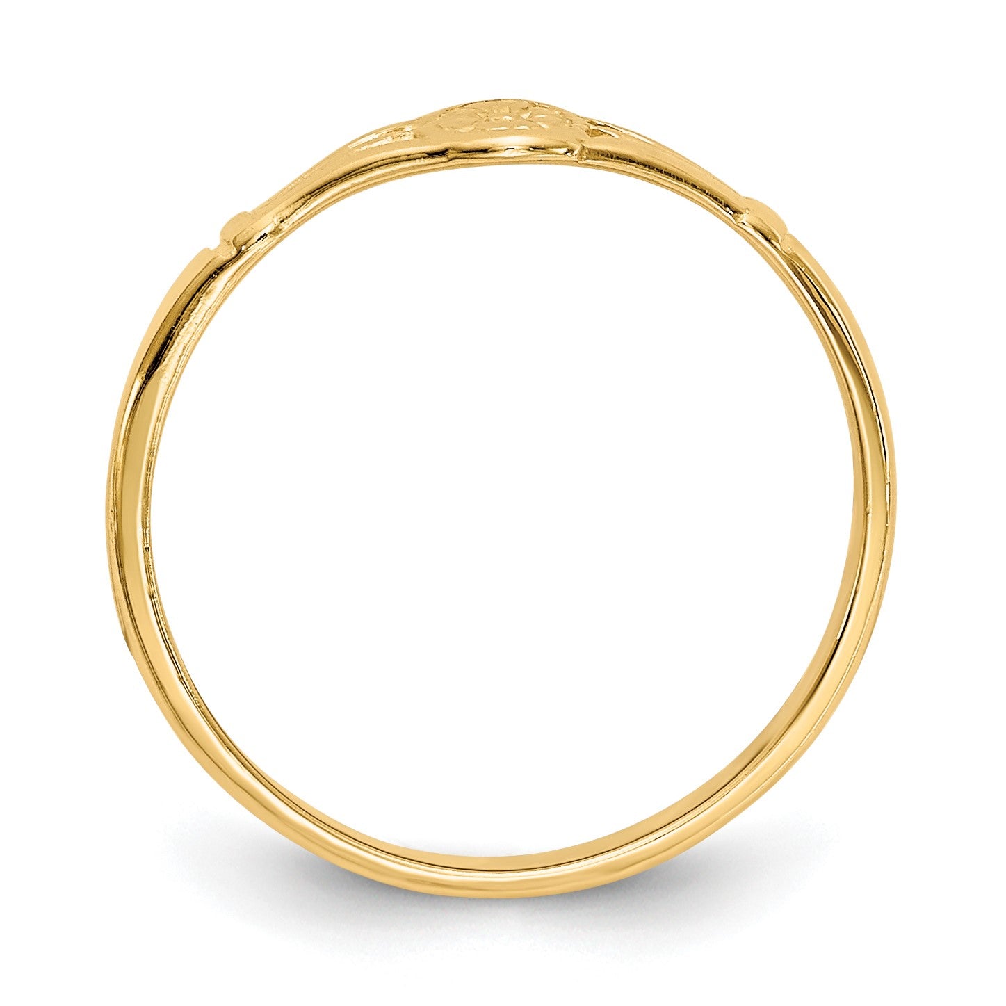 14K Polished Oval Flower Size 2.25 Baby / Childs Ring