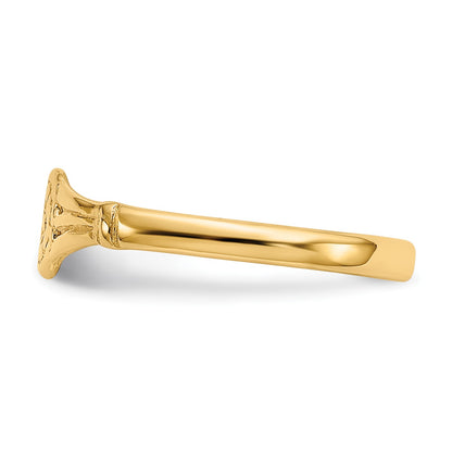 14K Polished Oval Flower Size 2.25 Baby / Childs Ring