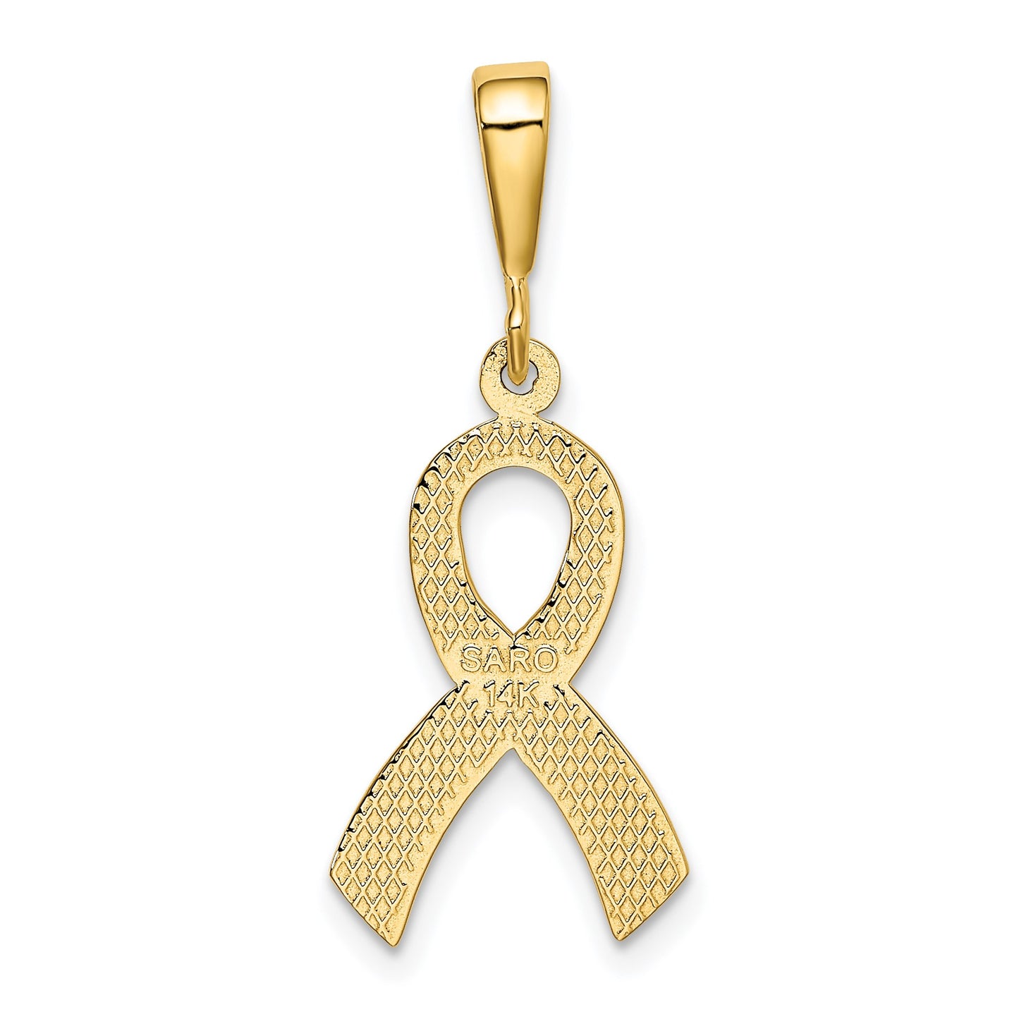 14k Awareness Ribbon Pendant