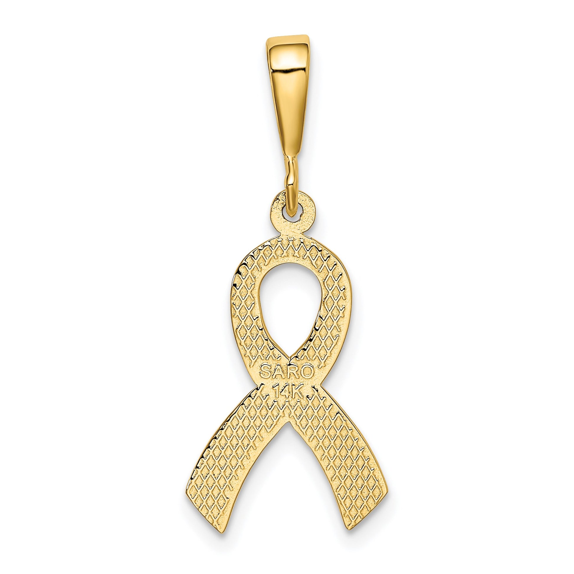14k Awareness Ribbon Pendant