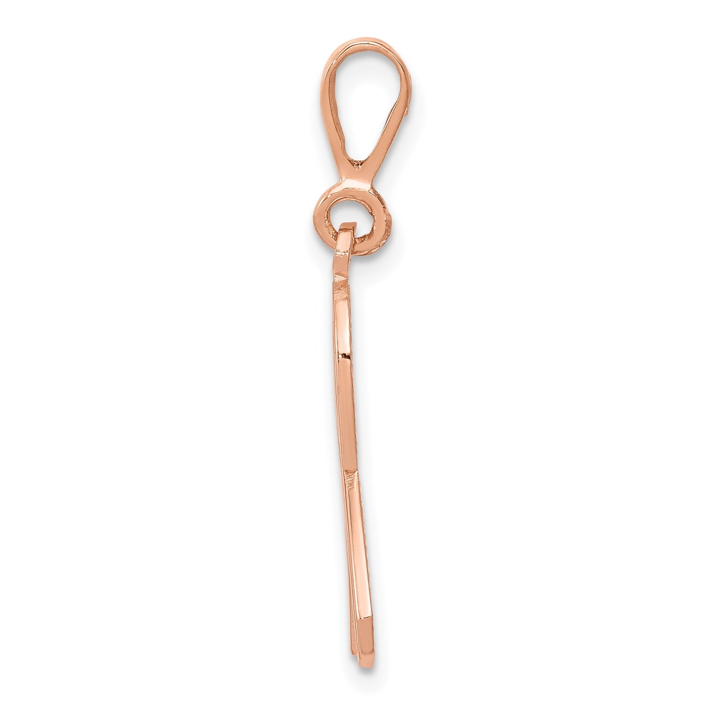 14k Rose Gold Awareness Ribbon Pendant