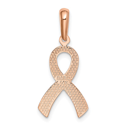 14k Rose Gold Awareness Ribbon Pendant