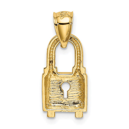 14K Polished Padlock Charm