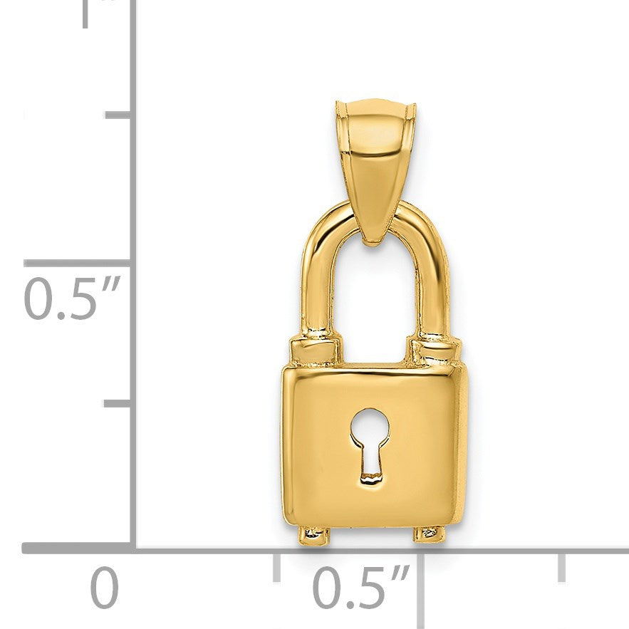 14K Polished Padlock Charm