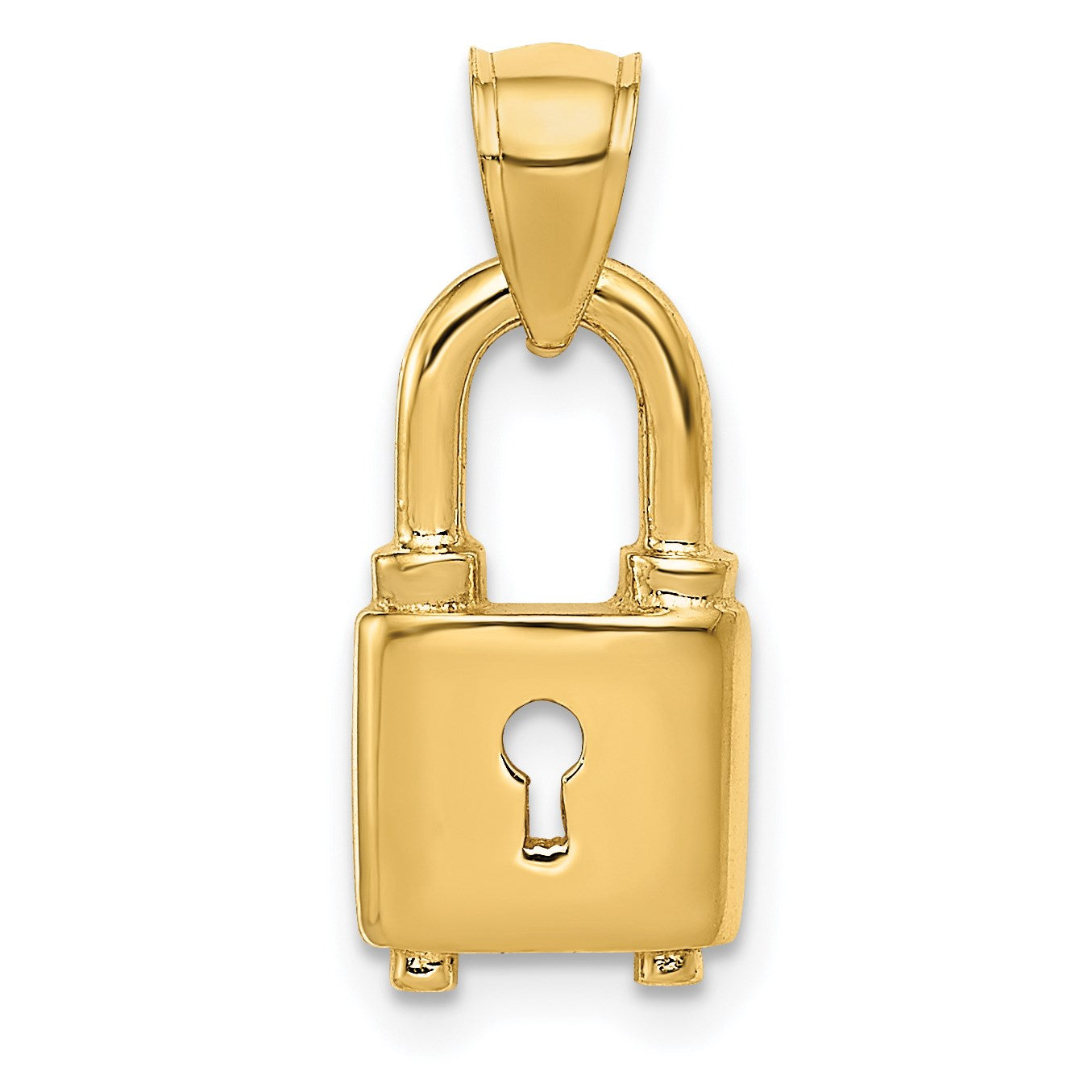 14K Polished Padlock Charm