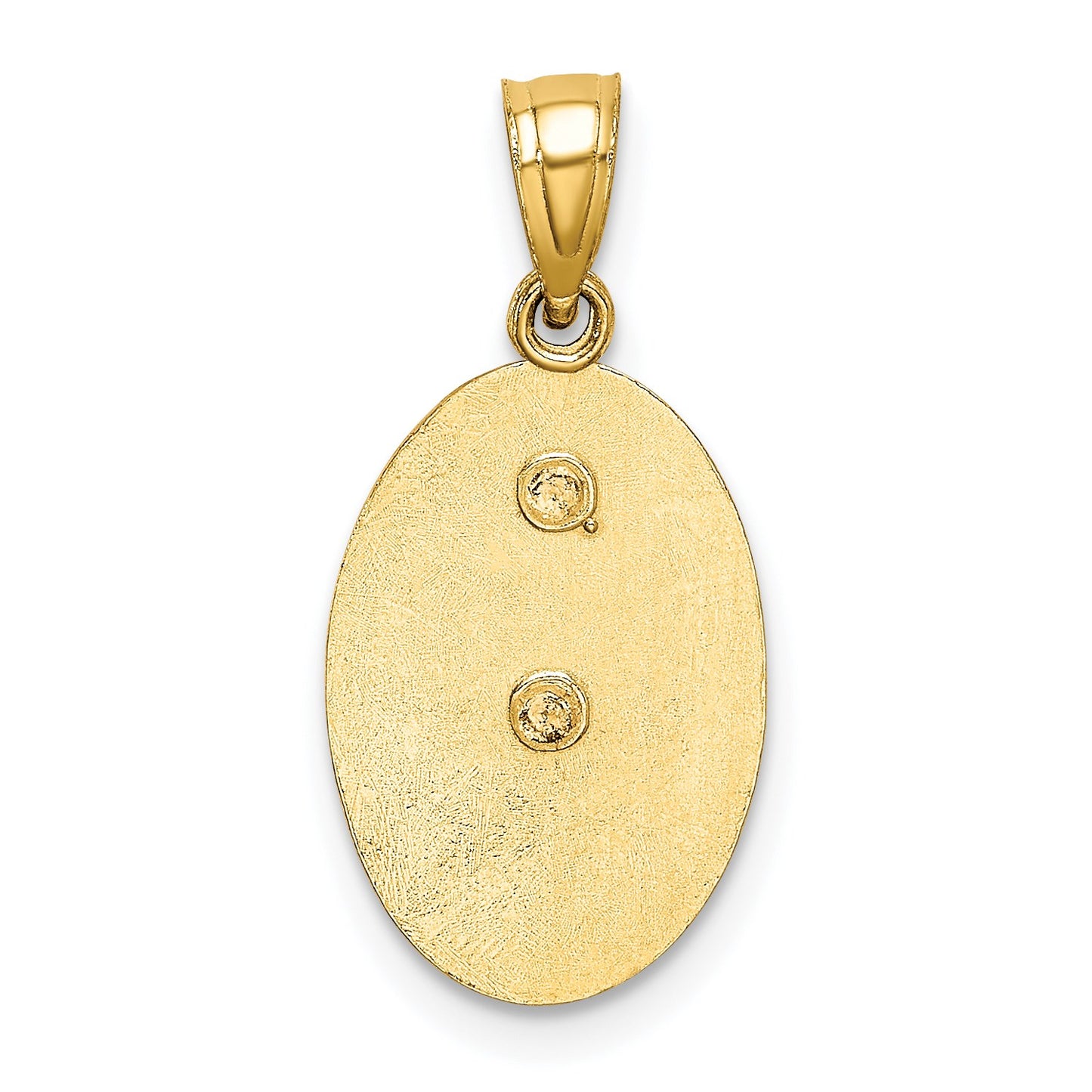 14k Two-tone with White Rhodium Diamond-cut Our Lady of Guadalupe with 15 Pendant