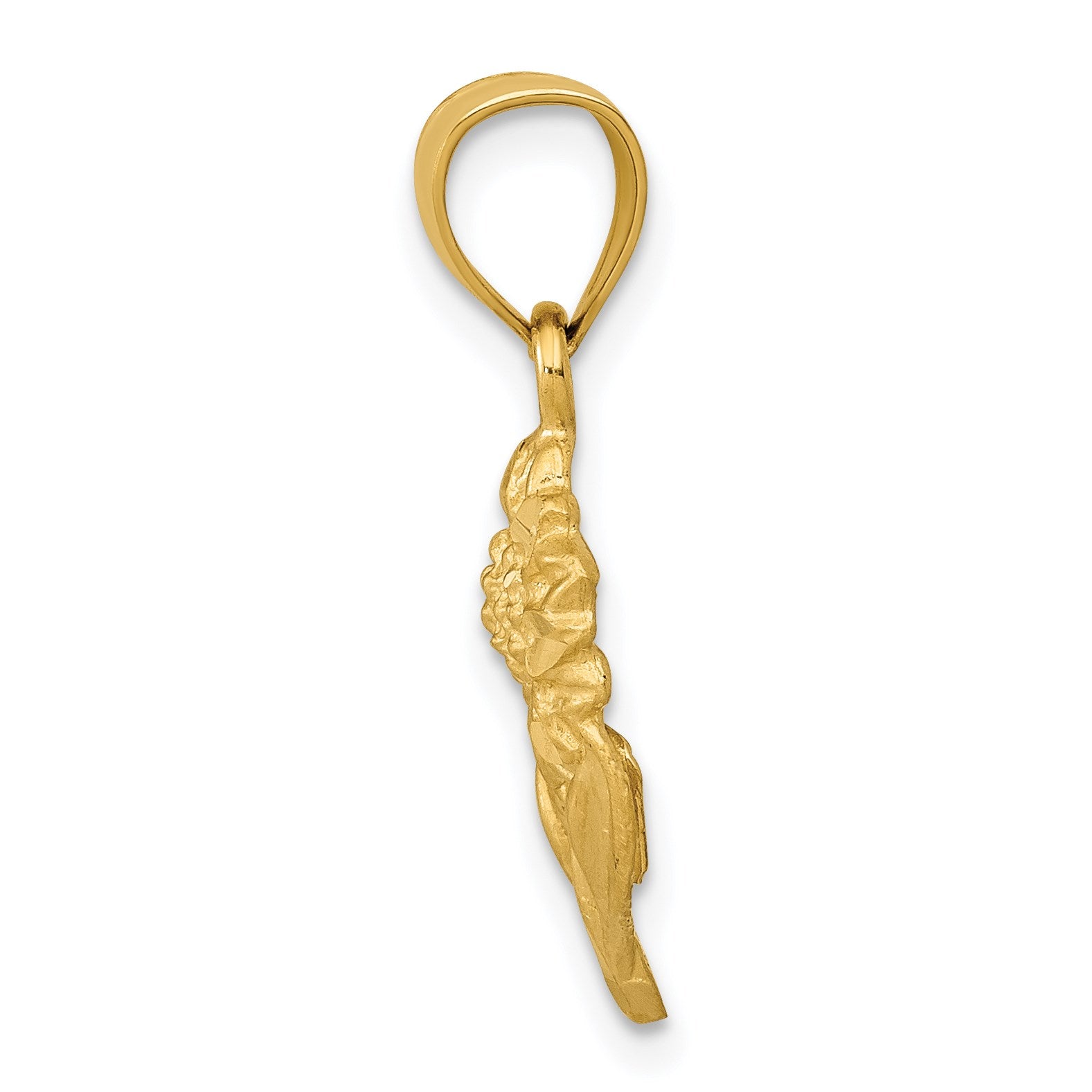 14k Satin Diamond-cut Sunflower Pendant