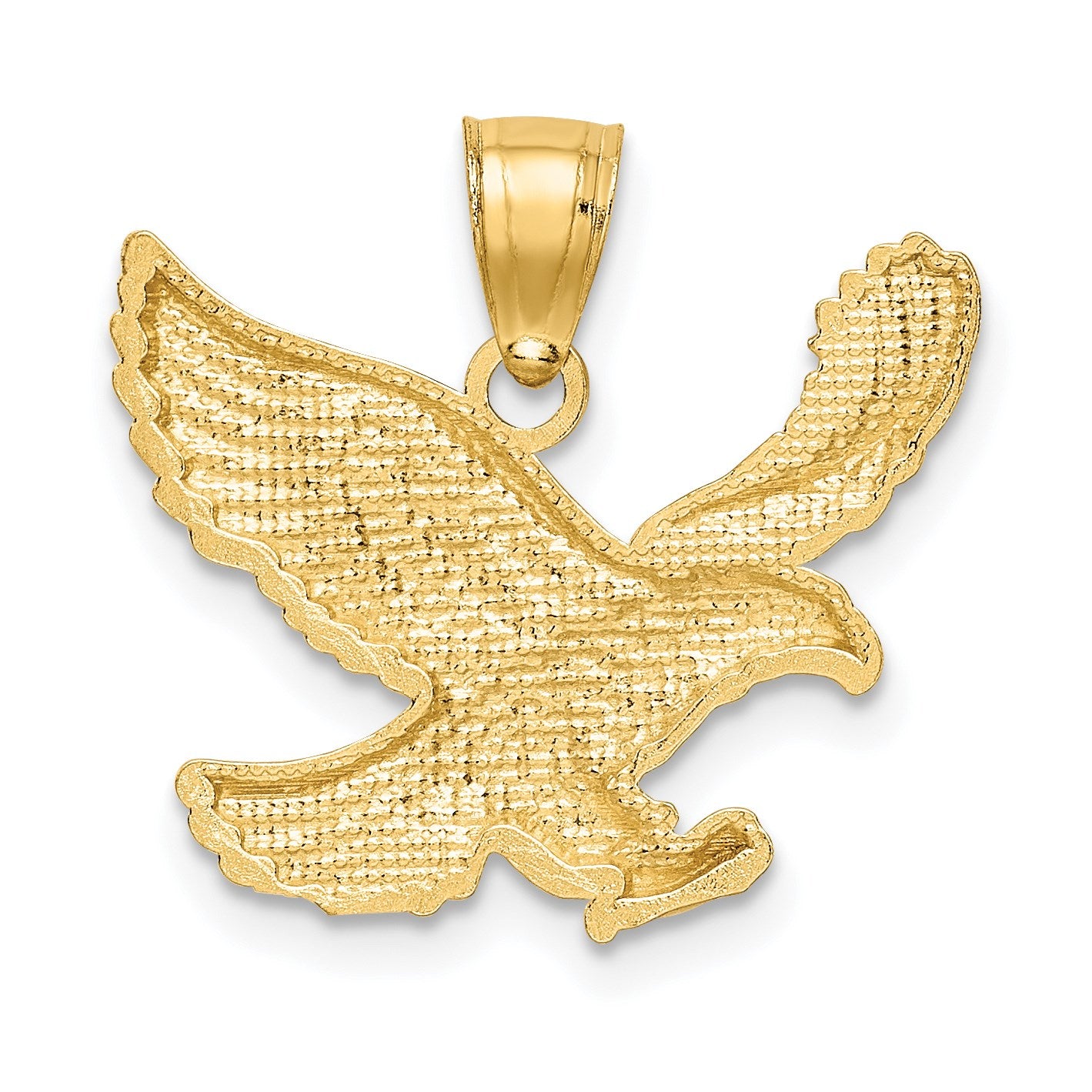 14k Diamond-cut Eagle Pendant