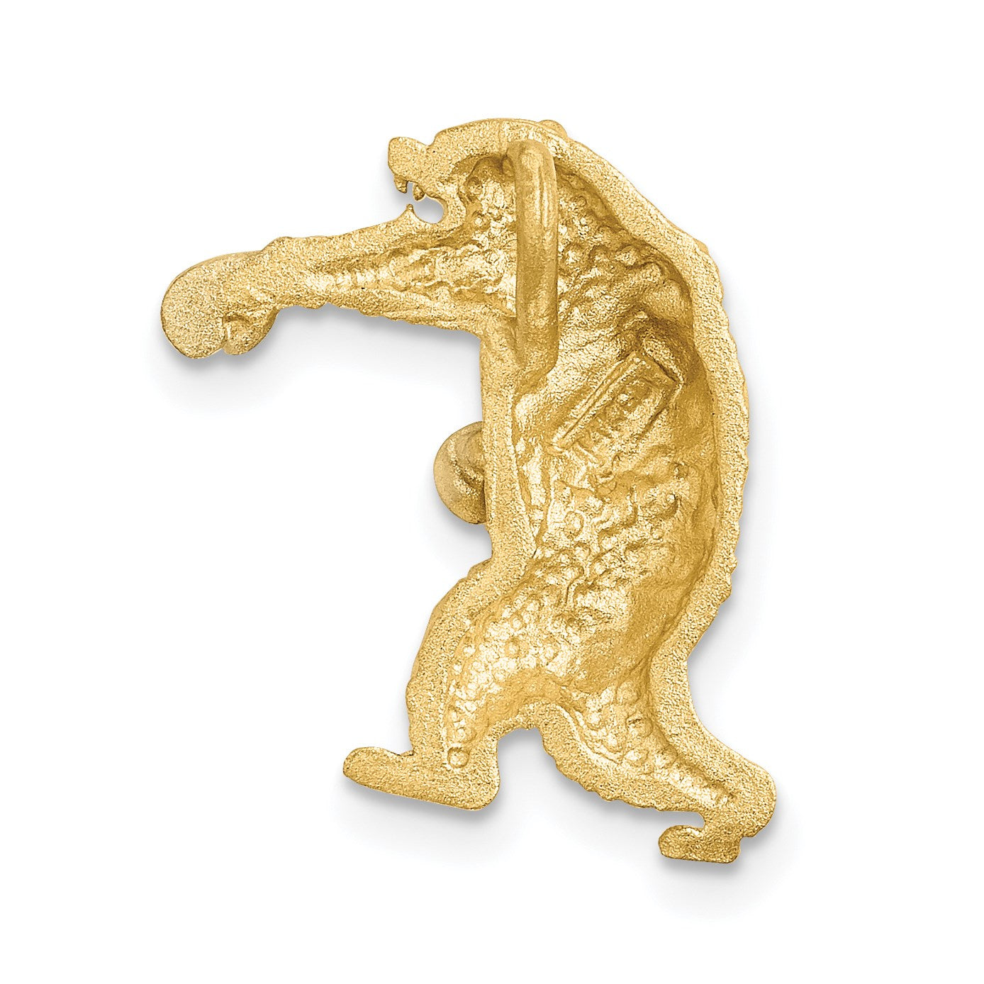 14k and White Rhodium Satin Diamond-cut Boxing Bear Chain Slide