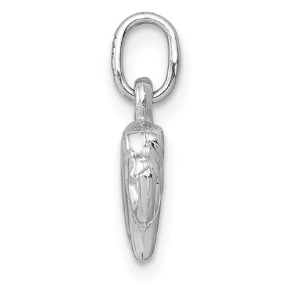 14k White Gold Small Polished Elephant Charm