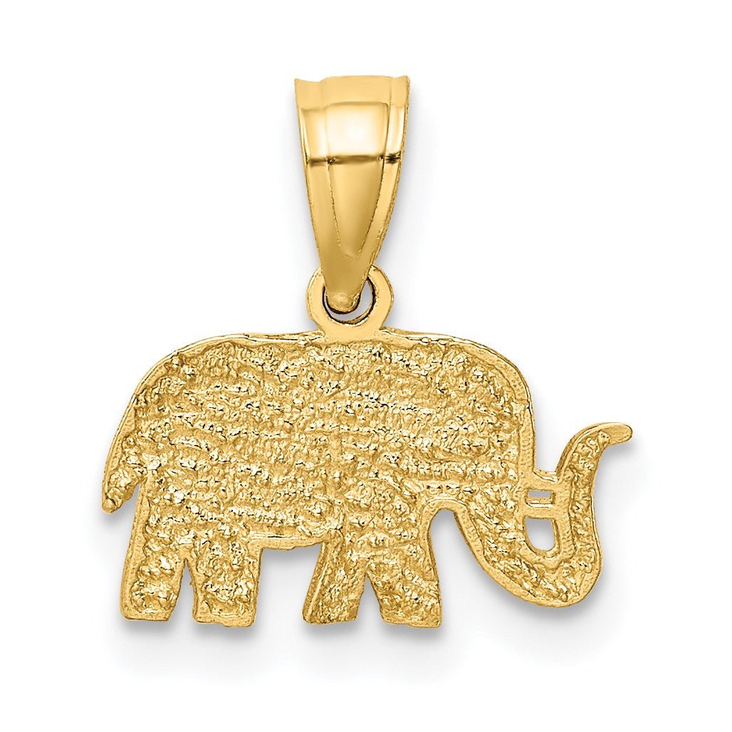 14k Polished Elephant Pendant