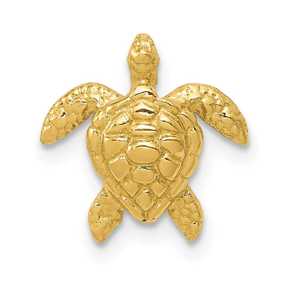 14k Polished Small Sea Turtle Chain Slide