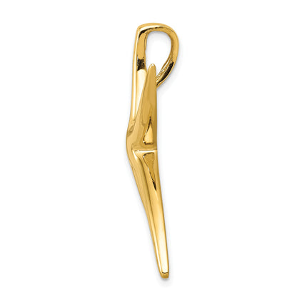 14k Large Polished Starfish Omega Slide