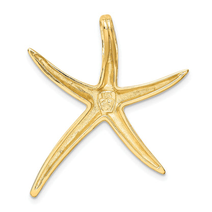 14k Large Polished Starfish Omega Slide