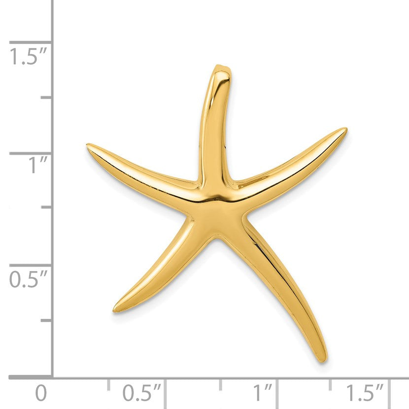 14k Large Polished Starfish Omega Slide