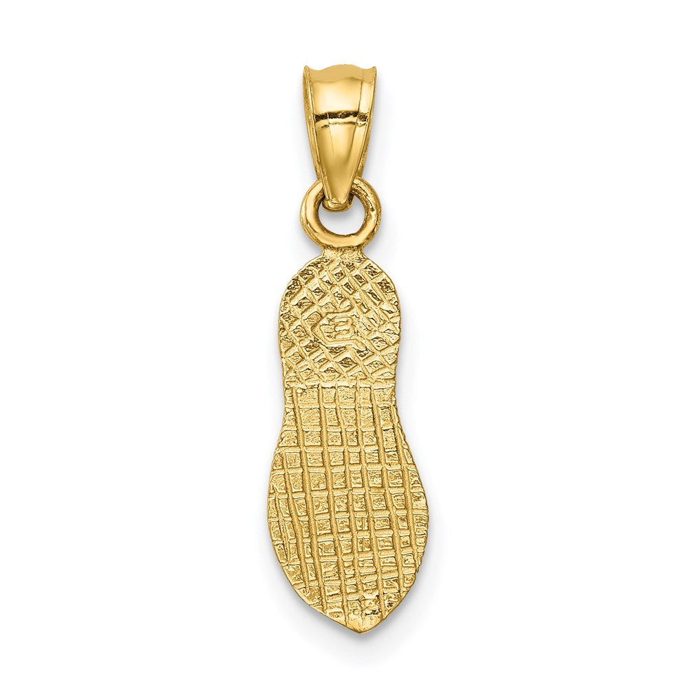 14k  3D Polished And Textured Flip Flop Pendant