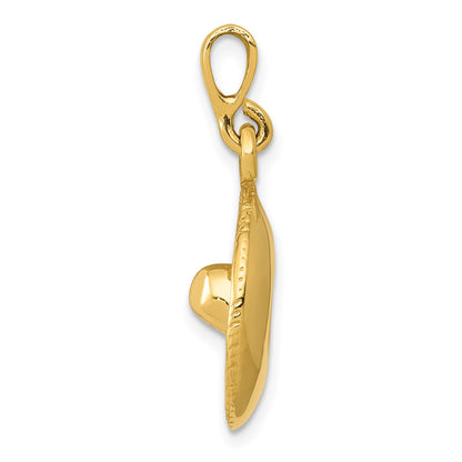 14K  3-D Sombrero Pendant
