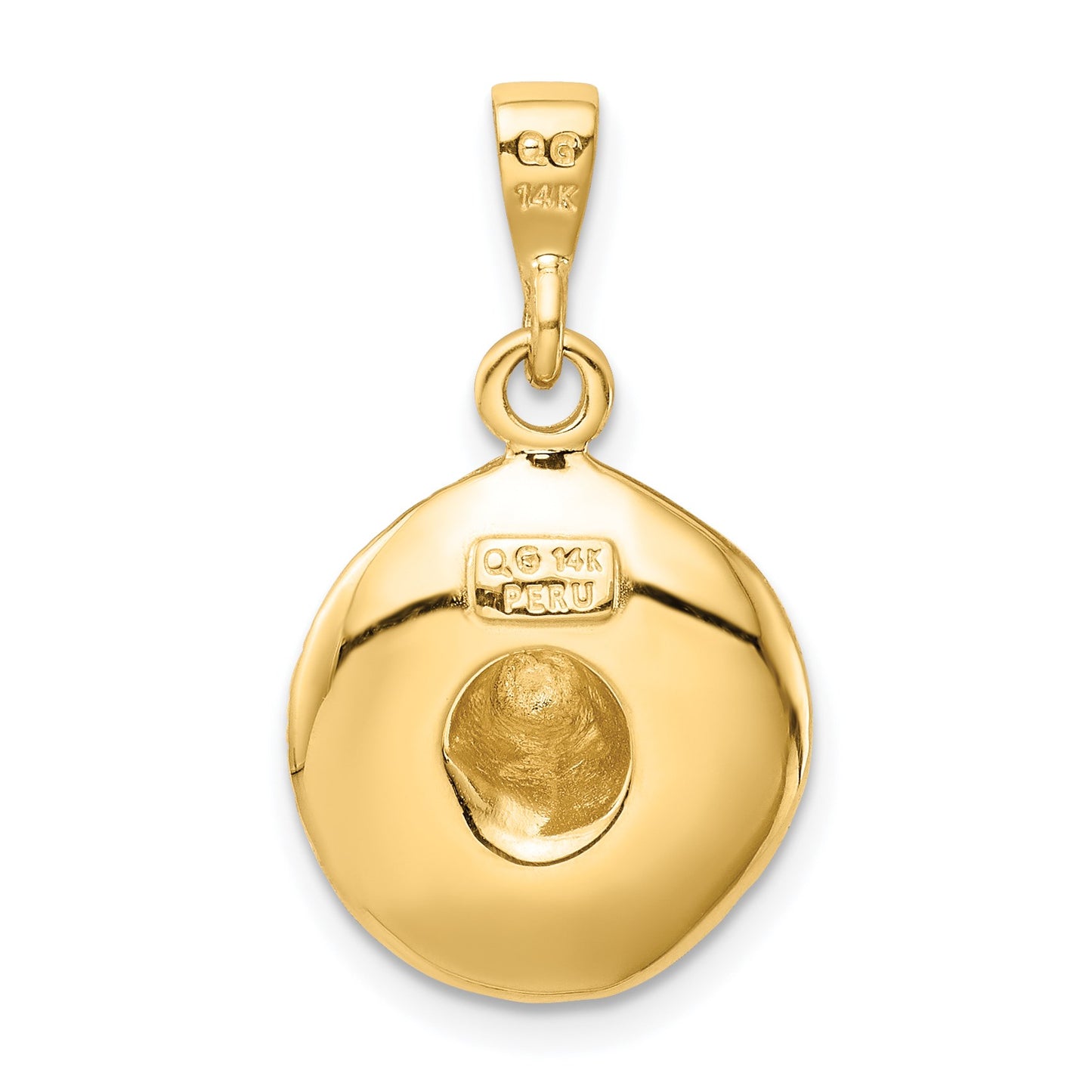 14K  3-D Sombrero Pendant